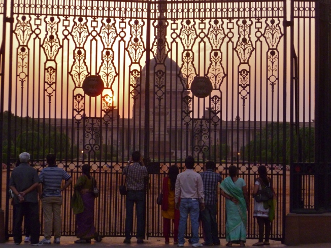 Sunset over the president's palace, New Delhi